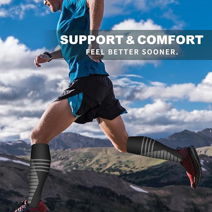 6 Pack Copper Compression Socks for Women and Men Circulation-Best Support for Medical,Running,Nursing,Athletic - Image 4