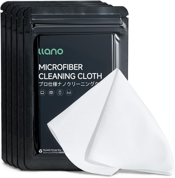 llano Lens Cleaning Cloth, Screen Cleaning Cloth 5 Pack (23cm x 23cm) | Nano Fiber Cloth for Camera Lenses, Smartphone Screens, Tablets, Computer Monitors, Vacuum-Packed and Reusable by TheHorizonofPossibility