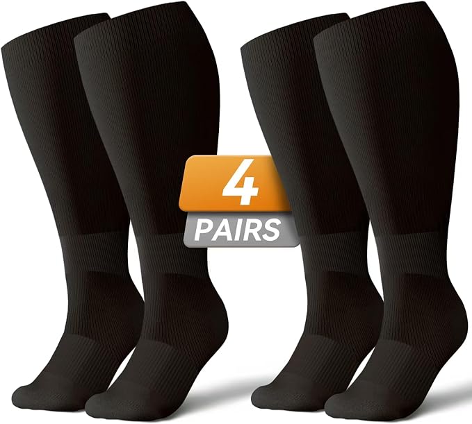 Plus Size Compression Socks for Women & Men Wide Calf, 20-30mmhg Knee High Stockings for Pregnancy, Nurse, Travel by AzalencroCompression