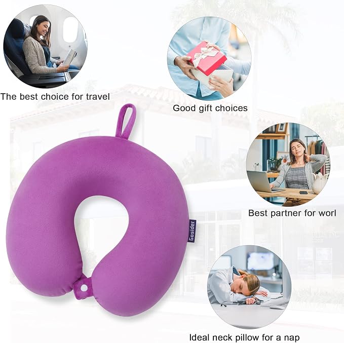 Travel Pillow Comfortable Neck Pillow U Shape Memory Foam Support Neck and Head Portable Travel Neck Pillow Suitable for Airplane, Trains, Self-Driving Cars - Image 6