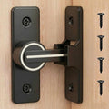 Barn Door Lock Latch – 90-Degree Barn Pet Baby Door Latch Slide Lock – Home Security Door Lock for Bathroom, Garage, Bedroom, Cabinet, Barn – Durable Zinc Alloy Security Door Lock (Black-Luminous) by RETRIN