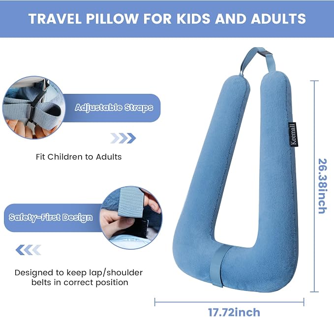 Keemall Inflatable Car Pillow for Kids & Adults, Neck & Body Pain Relief | Compact Ergonomic Car Seat Sleep Pillow, Adjustable Head & Shoulder Support, Ideal for Families, Road Trips & Journeys - Image 8