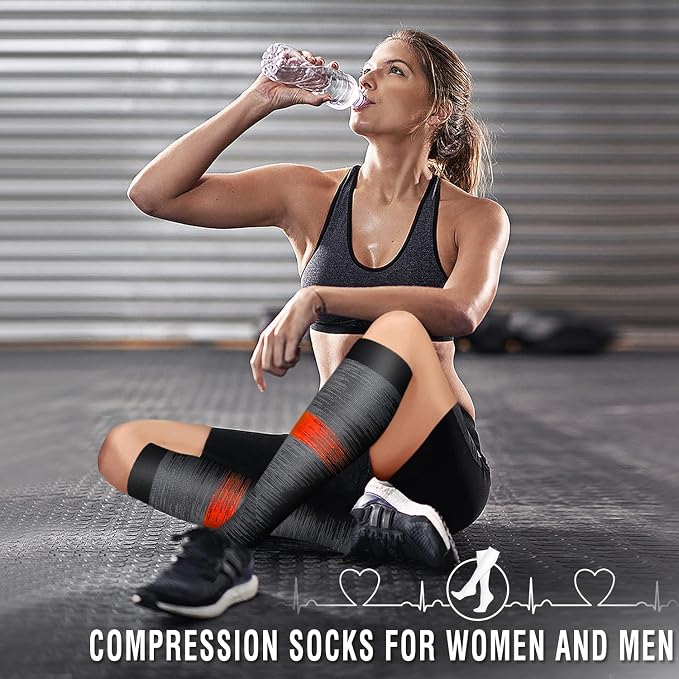 6 Pack Copper Compression Socks for Women and Men Circulation-Best Support for Medical,Running,Nursing,Athletic - Image 2