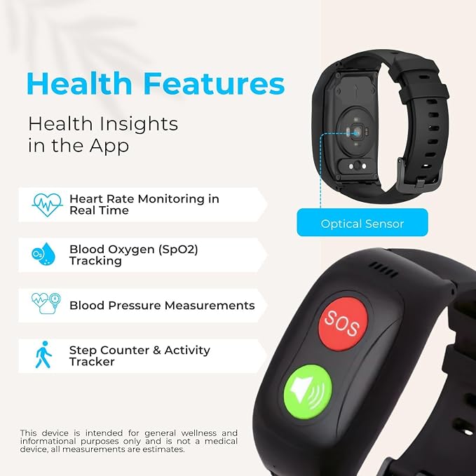 SOS Wristband for Seniors with Fall Detection — Alerts Go Direct to Family, No Call Center | One-Button Simplicity, GPS Tracking, Geofencing, 2-Way Calling, Waterproof Medical Alert - Image 9