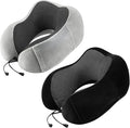 urnexttour Neck Pillow Airplane Travel Pillow 2 Pack Black and Grey | Memory Foam Soft Support Travel Neck Pillow for Travelling, Sleeping Rest, Car, Train and Home Use by Urnexttour
