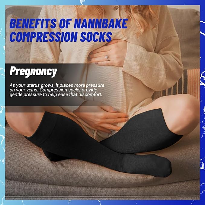 3 Pairs Compression Socks for Women & Men 15-20 mmHg, Knee High | Best Support for Cycling Athletic Hiking Running - Image 5