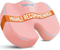 Memory Foam Seat Cushion for Office Chair, Car Seat, Pink, XXL | Office Chair Cushion for Car, Airplane - Chair Pad for Long Sitting Sciatica, Hip, Coccyx,Tailbone Pain Relief, Butt Pillow by TushGuardSeatCushonsPillows