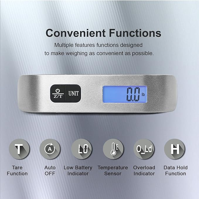 Luggage Scale, Portable Digital Hanging Baggage Scale for Travel, Suitcase Weight Scale with Rubber Paint, 110 Pounds, Battery Included - Image 2