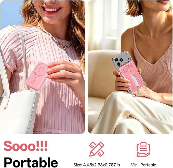 Q Magnetic Wireless Portable Charger 10,000mAh, Travel Essentials Power Bank with Built-in Cables & Foldable Stand, External Battery Pack Compatible with iPhone 17/16/15/14/13/12, Apple Watch - Image 6