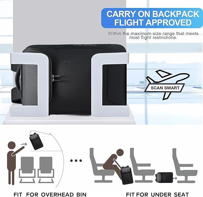 BANGE Men's Laptop Backpack for 17.3Inch Notebook,Waterproof Fashion Travel Backpacks,High Tech Backpack with Water Bottle, Work Business Backpacks for Men and Women - Image 4