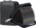 Linno RFID 20 Slots Credit Card Holder Genuine Leather Small Wallet for Women or Men with Zipper by Linno