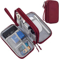 CAAORDKSO Electronic Cord Organizer Travel Case, Travel Cable Organizer Bag, Waterproof Electronic Accessories Carry Pouch for Cable, Cord, USB, Charger, Phone, Power Bank, Earphone (Wine Red, Medium) by Unknown