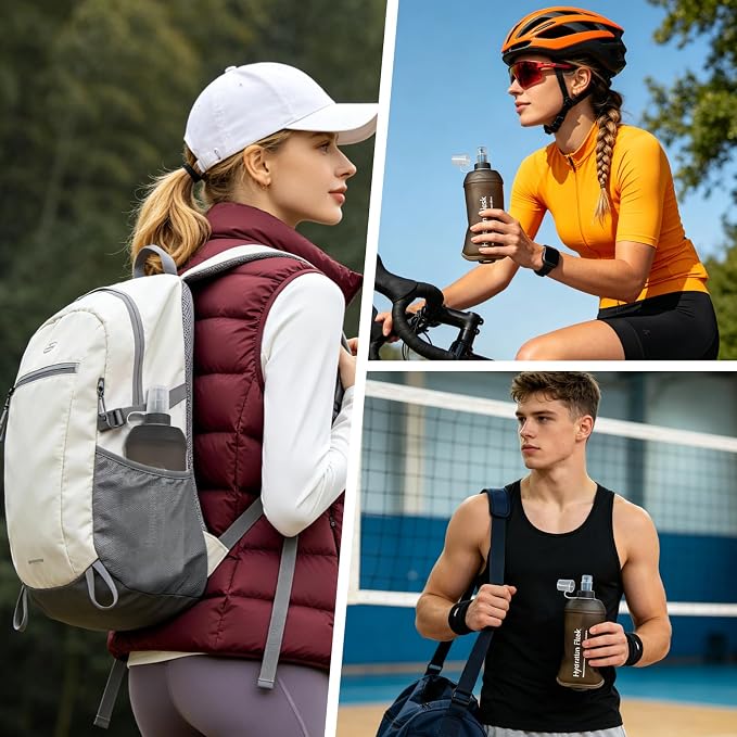 250ml Soft Flask, TPU Collapsible Soft Water Bottle for Hydration Pack, Running Vest, Leak-Proof Folding Water Bottle for Hiking Cycling Climbing Jogging- 1Pcs, Grey - Image 6