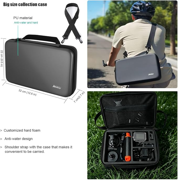 Accessories Kit for DJI Osmo Action 6 Aluminum Alloy Bike Mount Selfie Stick Tripod, Waterproof Housing, Magnetic Mount with Chest Strap, Head Mount, Carrying Case DJ6B (DJI OSMO ACTION6) - Image 2