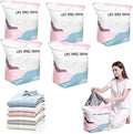 5PC No Pump Vacuum Storage Bags, No Pump Large Vacuum Storage Compression Bags, Thick Airtight Reusable Organizer for Clothes Comforters Travel Moving Closet Storage (M) by Unknown