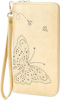KITEVIUN RFID Wallet Women, Large Capacity Butterfly Cell Phone Clutch Purses Ladies Wristlet Wallets for Women by KITEVIUN