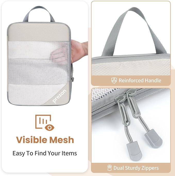 Compression Packing Cubes for Travel, Lightweight Vacation Travel Essentials, Travel Accessories for Suitcase Organizer Bags Set, Durable Luggage Organizer - Image 4