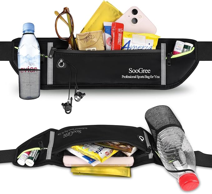 SooGree Slim Running Belt Sport Fanny Pack for Women Men,Reflective Waist Pack Runner Pouch Belt, Zipper Waterproof Running Phone Holder Jogging Pouch for Phone Money (GSP8806 Blue) - Image 3