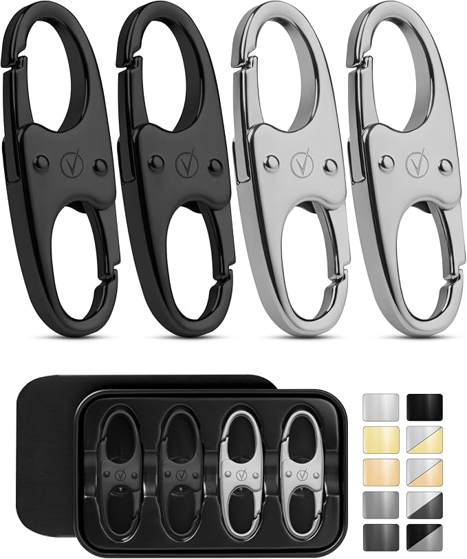 Vantamo Premium 4 Zipper Clips Anti Theft for Backpack, Luggage & Purse, Pull Replacement Zipper Locks, Purse Clip for Travel by Vantamo