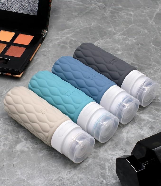 3.4oz Silicone Travel Bottles for Toiletries Refillable Liquid Accessories | for Shampoo and Conditioner, TSA Approved Leakproof Squeeze Bottles Travel-friendly with Labels/Clear Bag - Image 6