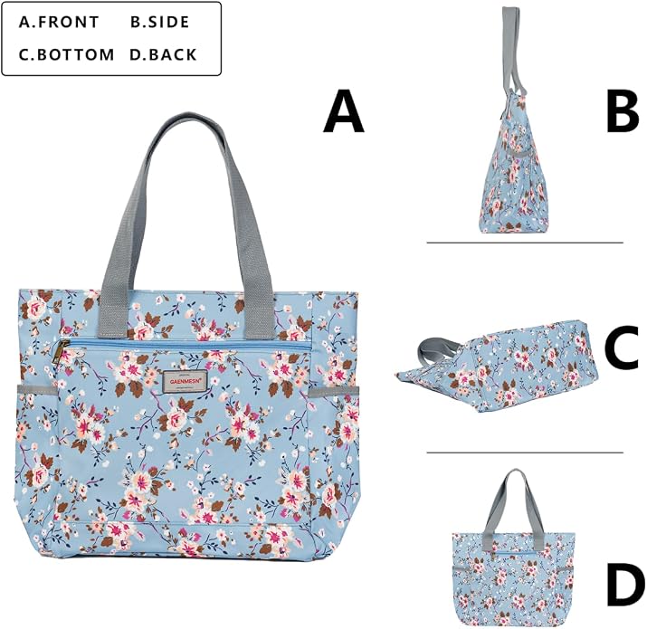 GAENMESN Women's Lightweight Waterproof Tote Bag Durable Designer Handbag with Zipper Travel Commute Everyday Use - Image 3