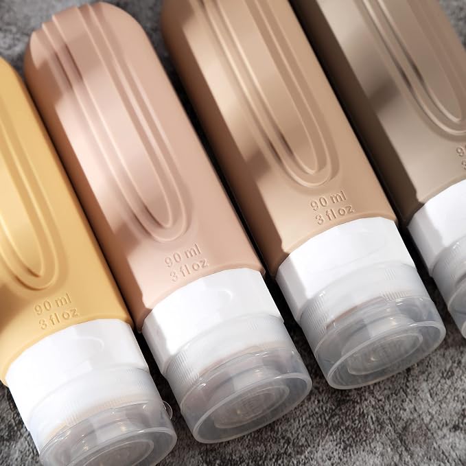 Mrsdry Travel Bottles for Toiletries, Tsa Approved 3oz Travel Size Containers BPA Free Leak Proof Refillable Liquid Silicone Squeezable Travel Accessories for Shampoo Conditioner Lotion (4 Pack) - Image 5