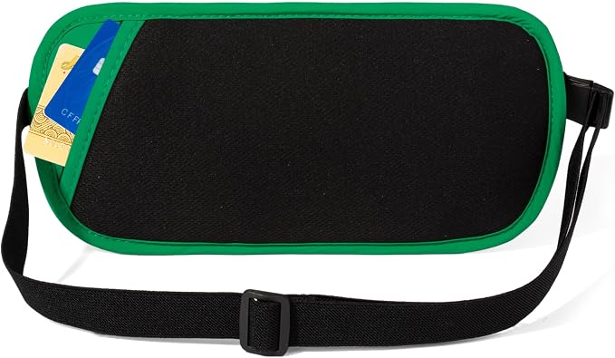 Money Belt - Slim Passport Holder RFID Blocking Travel Wallet Undercover Fanny Packs for Men Women - Green - Image 6