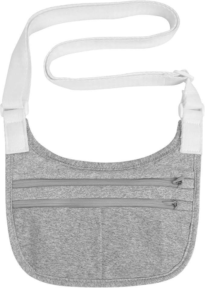 Travel Money Belt Cashsafe Anti Theft Travel Wallet, Fanny Packs for Passport Holder Hidden Under Clothes, Running Bag to Carry Phone Keys (Grey) by LUEXBOX