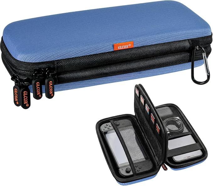 Hard Shell Carrying Case, Electronics Organizer Travel Case | Double-Layer ,Portable Tech Zipper Pouch for Charger, Phone, Power Bank, External Hard Drive & USB Flash Drive by GLCON