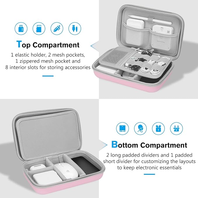 ProCase Hard Travel Electronic Organizer Case for MacBook Power Adapter Chargers Cables Power Bank Apple Magic Mouse Apple Pencil USB Flash Disk SD Card Small Portable Accessories Bag - Image 3