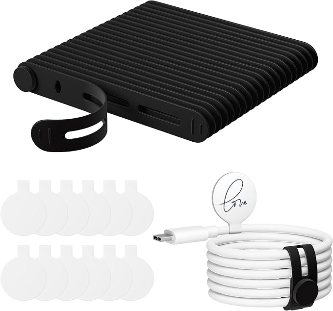 32Pcs Cable Cord Labels and Black Cable Ties Set for Electronics | 20 Cable Ties+12 Cord Labels Cable Management Set for Organizing Wires and Identification, Office Desk Wire Organization by ELECTRONICSORGANIZATION