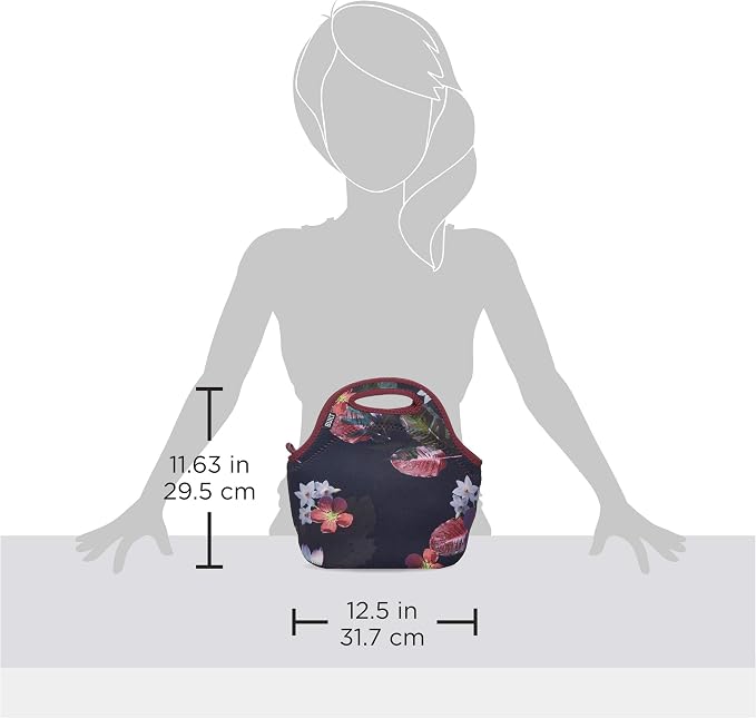 BUILT Gourmet Getaway Soft Neoprene Lunch Tote, Lightweight, Insulated, and Reusable, One Size, Midnight Botanical - Image 4