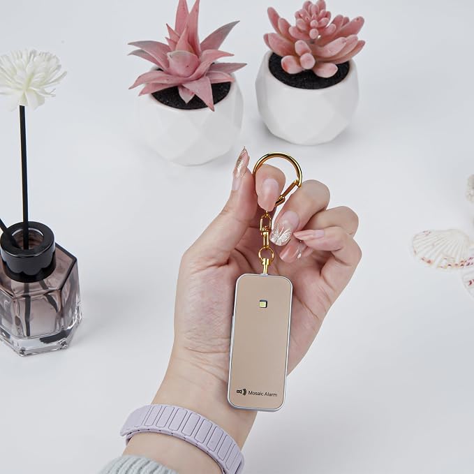 Ultrathin Personal Alarm Rainproof Ultra-Lightweight (0.8 oz) Bulky-Free Keychain Siren for Women, Students Safety. SOS Emergency 130db Hiking Alert Strobe Light. Replaceable Battery. Gold - Image 7