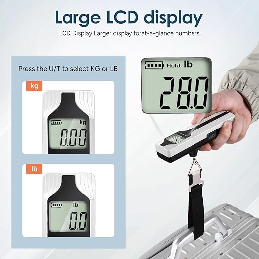 Battery-Free Luggage Scale – No Batteries Needed, Portable Digital Hanging Suitcase Weight Scale for Air Travel & Checked Bags, 110lb/50kg, LCD Display, Compact Travel Accessory - Image 9
