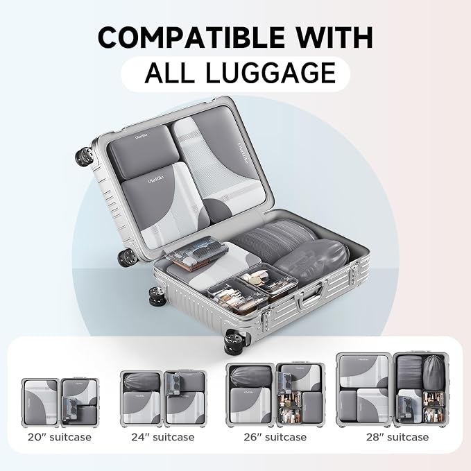OlarHike 11 Set Packing Cubes for Travel,Gifts for Women Mom,Anti-Tearing Suitcase Organizer,with Over 1000 pcs Mesh Holes,Vacation Essentials & Accessories for Cruise Ship - Image 9