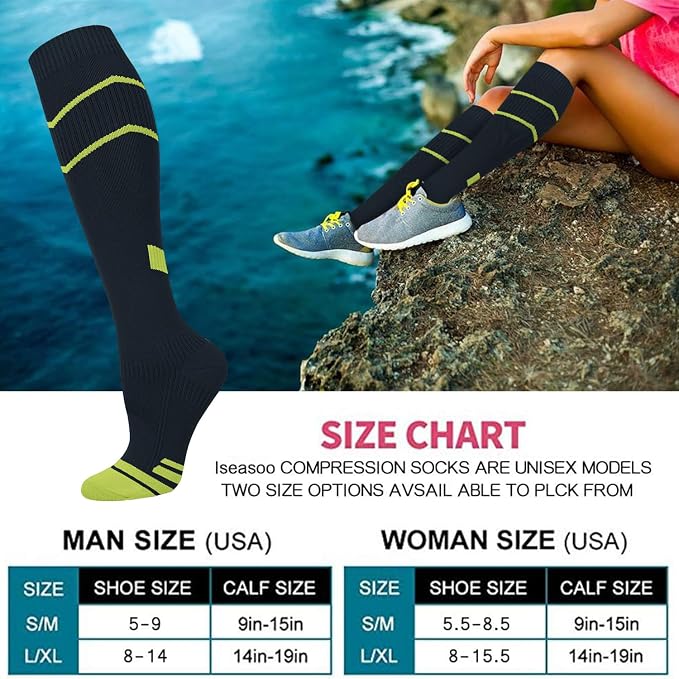 Copper Compression Socks 15-20 mmHg for Men & Women 8 Pairs – Circulation Support for Nurses, Travel, Running, Hiking, Soccer - Image 6