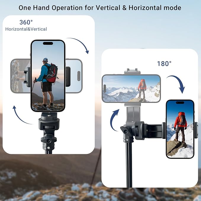 Phone Tripod Stand with Remote Zoom for Video Recording, Vlog Metal Selfie Stick Tripod for iPhone with Wireless Camera Shutter, Travel Extendable Phone Holder - Image 5