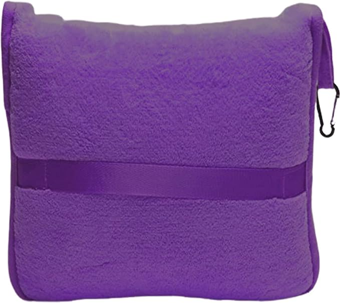 BlueHills Premium Soft Travel Blanket Plush Airplane Long Flights - Purple | Plane Travel Throw Blanket/Pillow, Luggage Strap, Carabiner, Large Compact & Portable, Long Flight Essentials, Travel Gifts - Image 9