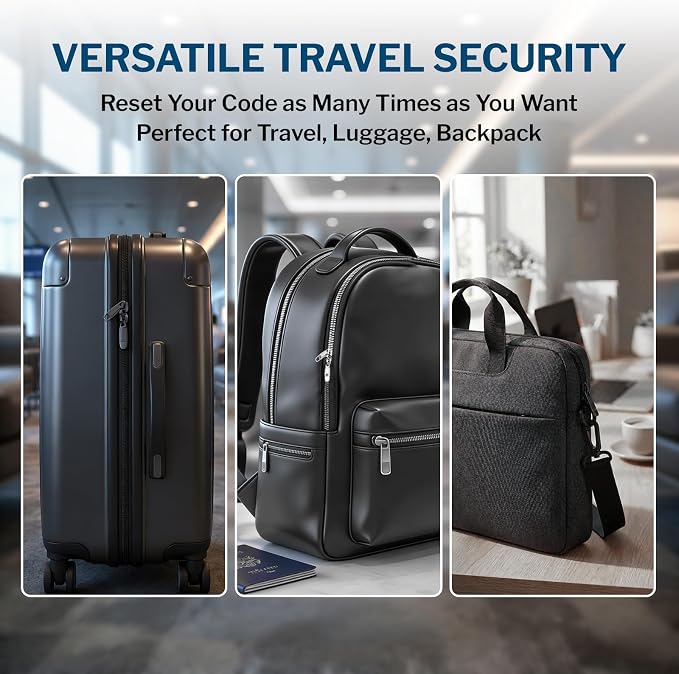 Forge Open Alert TSA Approved Luggage Locks - 3 Digit Combination, Easy Read Dials, Zinc Alloy Body - Ideal Travel Lock for Luggage, Suitcases, Bags & Toolboxes (Purple 4 Locks) - Image 4