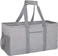 Extra Large Utility Tote Bag - Reusable Grocery Bags Foldable Heavy Duty | Large Shopping Tote 4 Pockets & Reinforced Handles, Water-Resistant Collapsible Tote for Beach, Picnic, Car Storage by XINFULLWOL