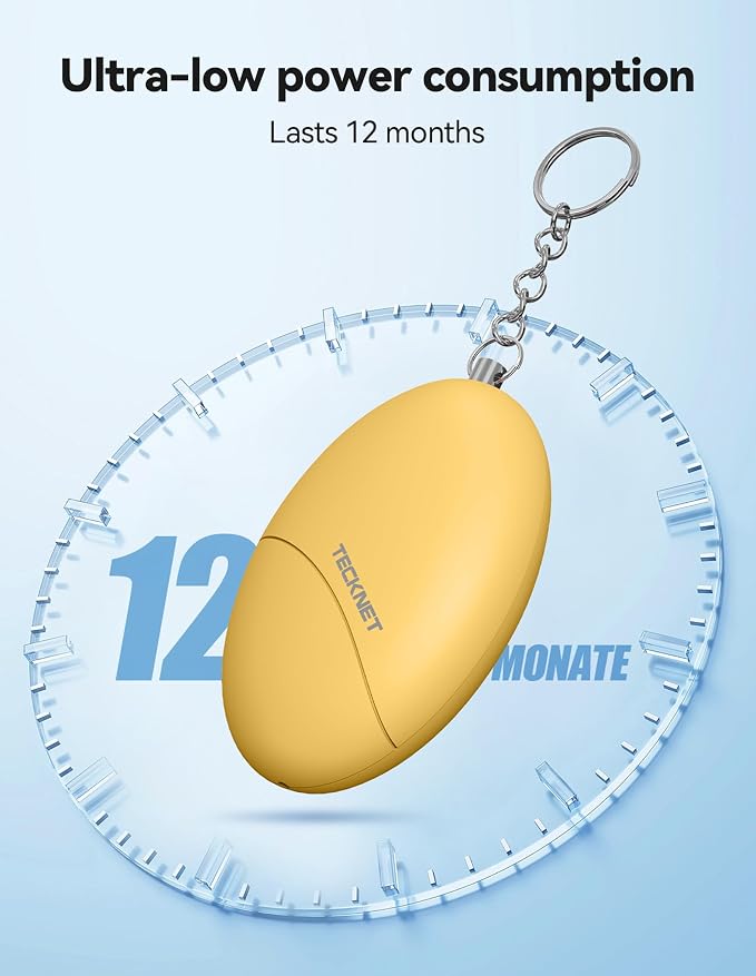 TECKNET Personal Safety Alarm Keychain 140dB Travel Safe Waterproof | IP44 Waterproof, Travel-safe, Personal Alarm Loud Siren Safety Keychain for women, girls, kids & elderly, 2-pack - Image 5