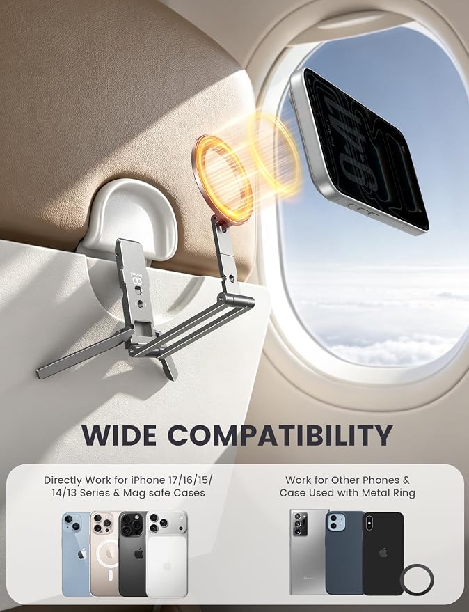 Lamicall for MagSafe Tripod Stand Dual-Side Magnet Camera Accessories Kits | 360° Upgraded Aluminum Magnetic Phone Tripod for iPhone 17/16/15 Pro Max Women Men Accessory Kits fit Vlog Silver - Image 6