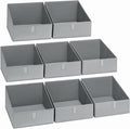 DIMJ Closet Storage Bins 8 Pack - Fabric Trapezoid Closet Organizer Bin, Foldable Storage Baskets for Shelves, Closet Shelf Organizer, Clothing Storage Box for Toys, Books, Towel, Clothes by DiMJ