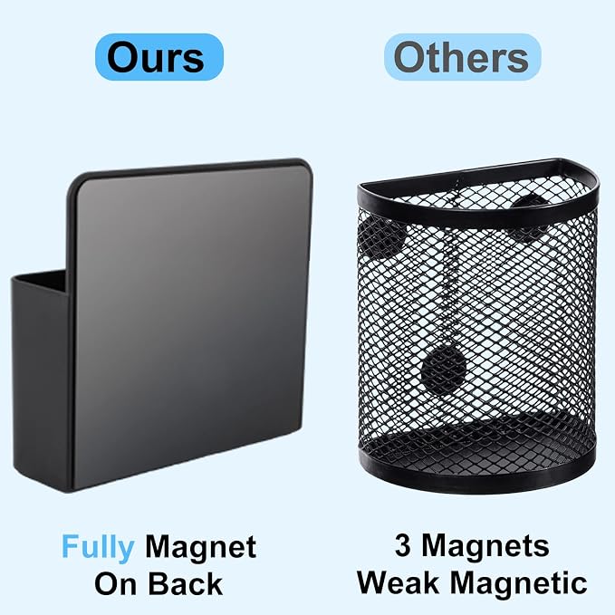 KITANIS Magnetic Pen Holder,2 Pack Magnetic Dry Erase Marker Holder with Generous Compartments,Strong Magnet Storage Marker Pen Pencil Organizer for Refrigerator,Whiteboard,Locker Accessories - Image 3