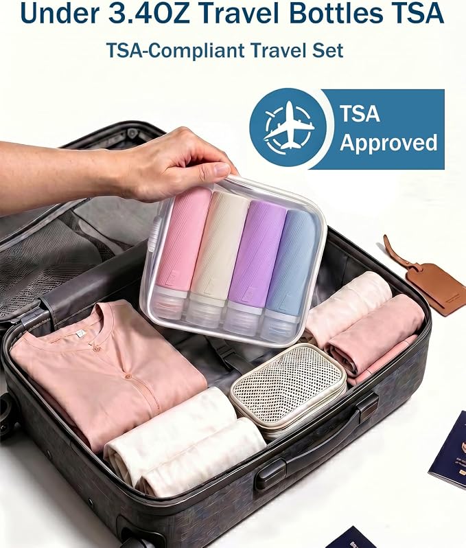 Redfly 13-Piece TSA-Approved Travel Size Bottles for Toiletries, Leak proof | Travel Size Containers, BPA-free silicone, clear toiletry bag, under 3.4oz, wide mouth,travel essentials for shampoo, lotion - Image 6