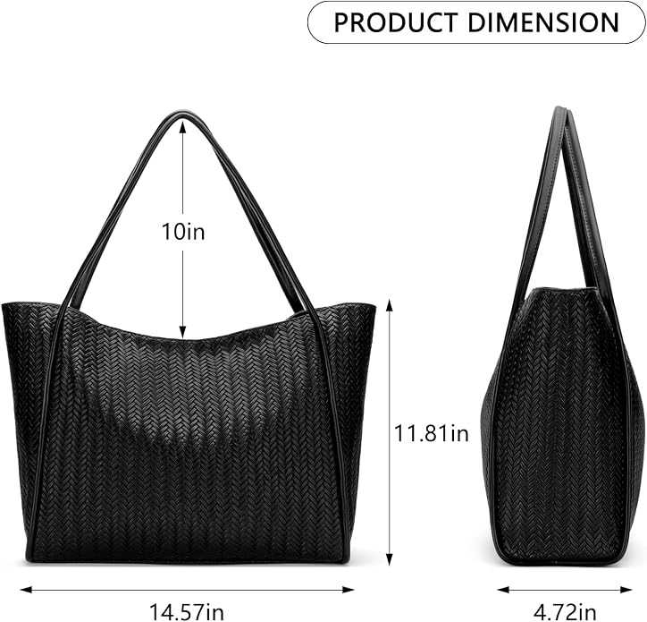 Tote Bag for Women Vegan Leather Shoulder Purse Large Capacity Travel Bag - Image 5