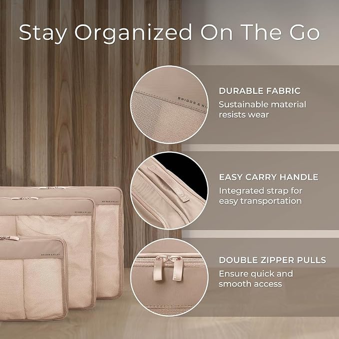 Briggs & Riley Travel Essentials Check In Compression Packing Cube Set, Tan - Image 2
