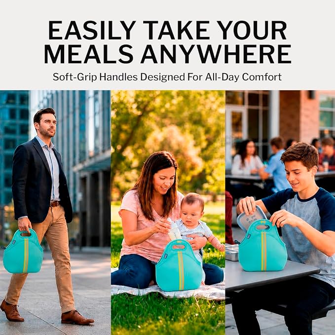 Built Gourmet Getaway Neoprene Lunch Bag - Blue Cockatoo - Image 3