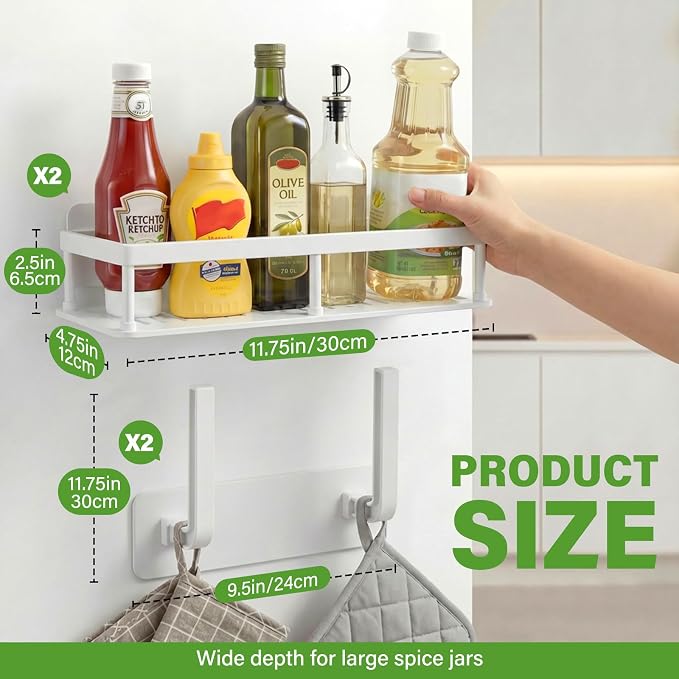 2pc Wall Mounted Floating Shelf, Detachable Storage Rack,No Drill Shelves for Wall,Floating Shelves Damage-Free Expand Walls Space for Living Room Kitchen Bathroom (4, White) - Image 3