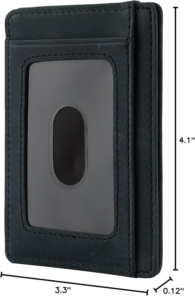 Travelambo 100% Genuine Leather Wallet for Men and Women, Slim Minimalist RFID Blocking Front Pocket Credit Card Holder with Gift Box - Image 10